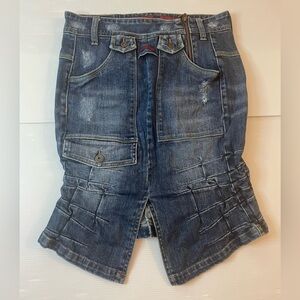 Marithe Francois Girbaud Blue Denim Mini Skirt